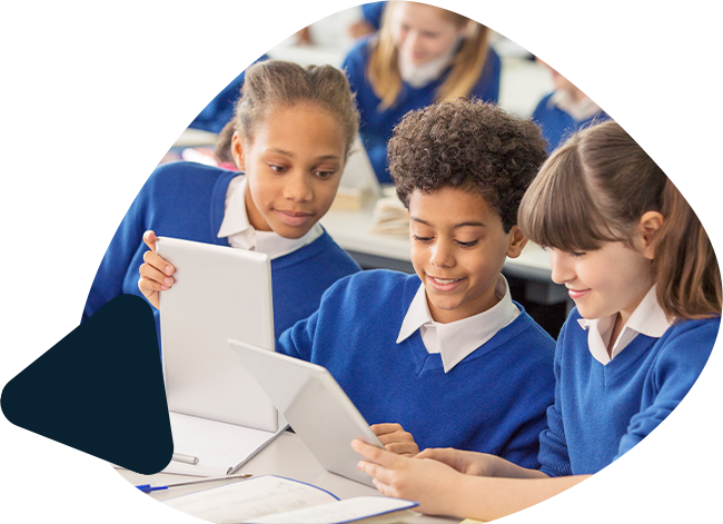 Students using tablets